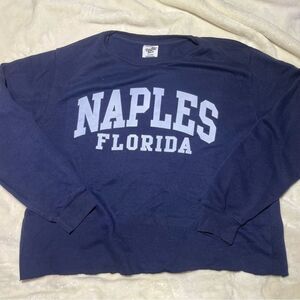 Naples Florida Navy Blue Cropped Crewneck Sweatshirt